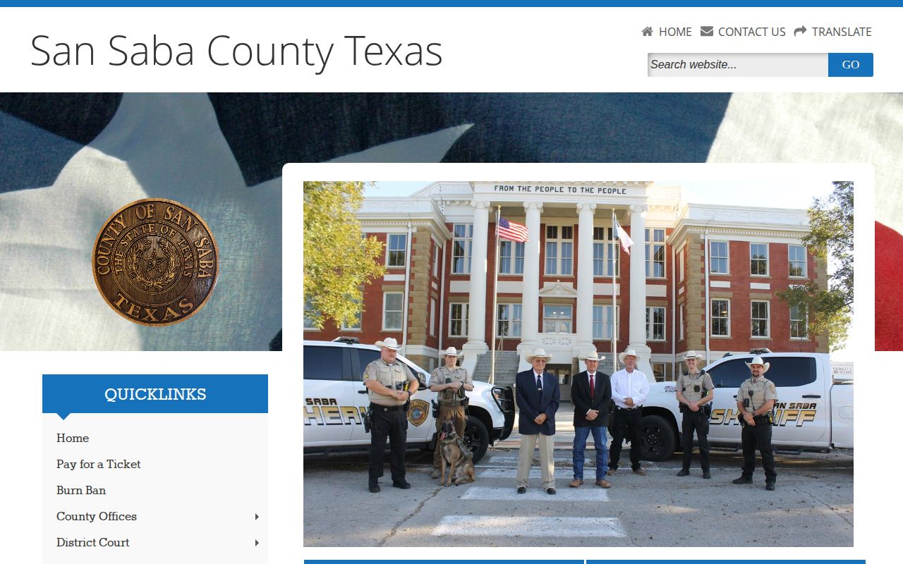 San Saba County Sheriff official booking-record request and jail-routing source
